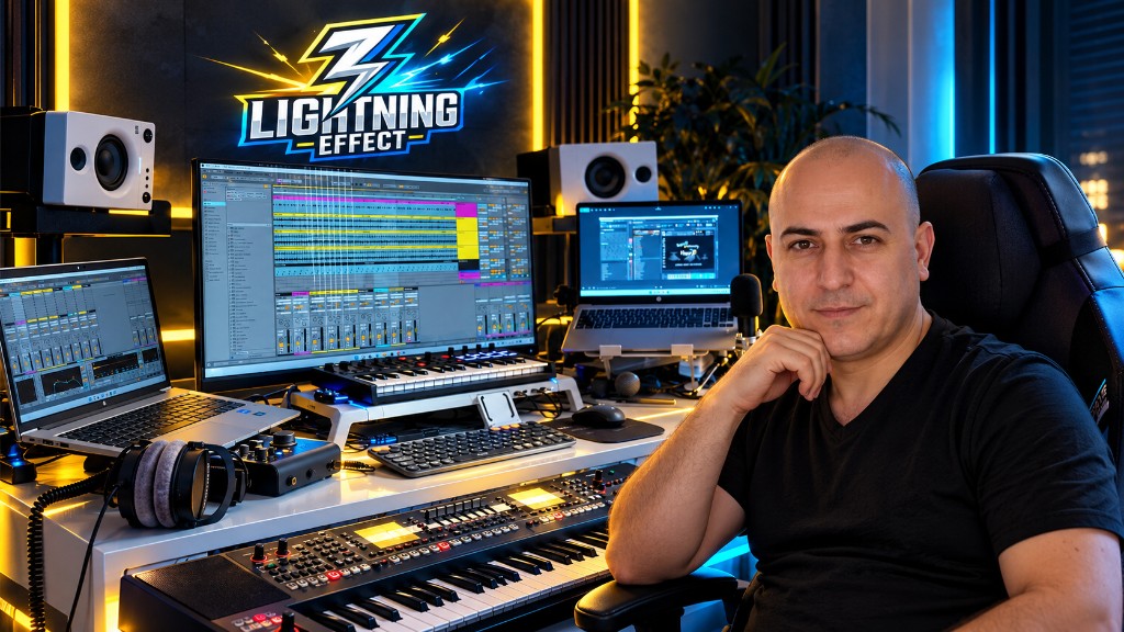Lightning Effect music production studio